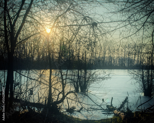 sunset on the lake