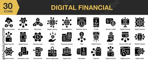 Digital Financial Icons Set