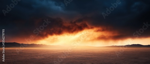 Desert landscape at dusk