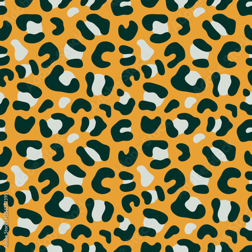 Colorful leopard seamless pattern. Leopard skin, exotic animal print. Vector illustration for fabric, fashion, background, packaging, wrapping paper