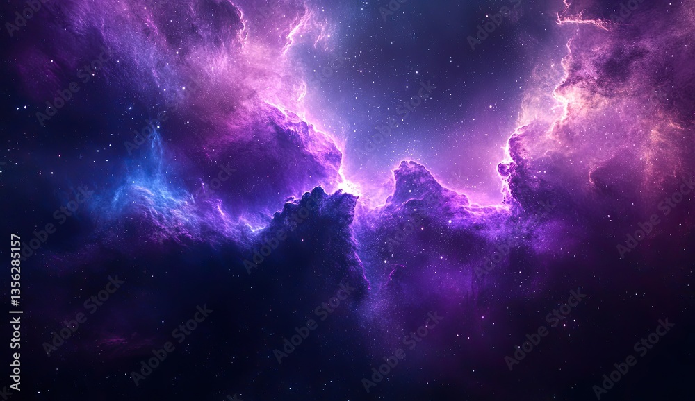 Fototapeta premium Vast nebulae of swirling cosmic clouds