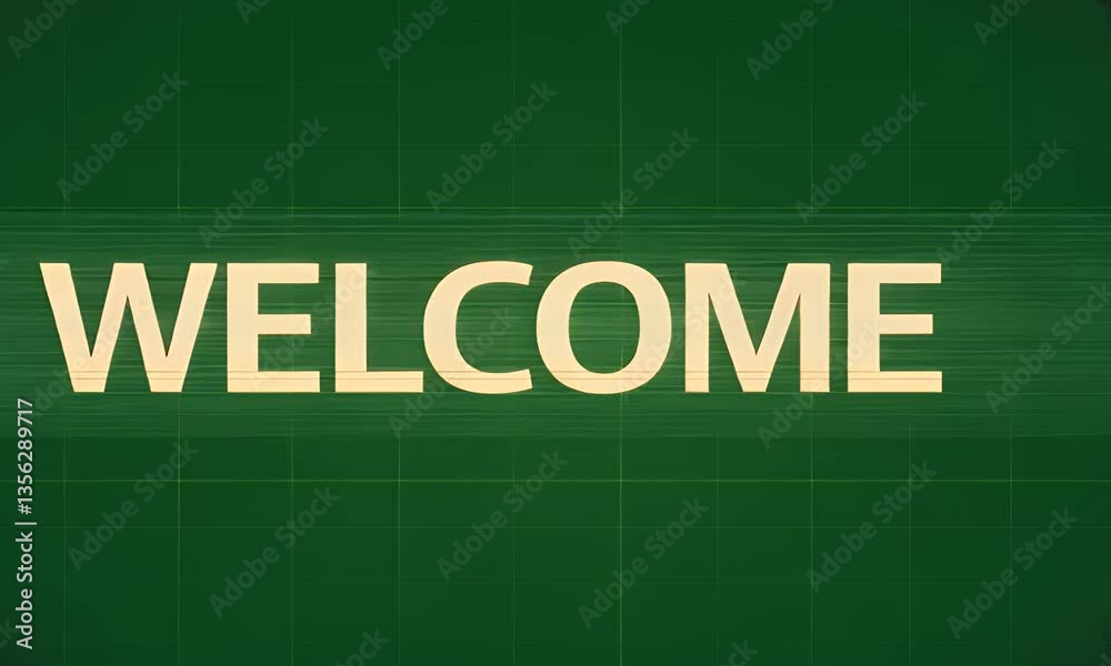 Welcome message animates onto a digital heads-up display with glowing scan lines, offering a cyber-inspired green screen background for editors Welcome message animates onto a digital heads-up display with glowing scan lines, offering a cyber-inspired green screen background for editors