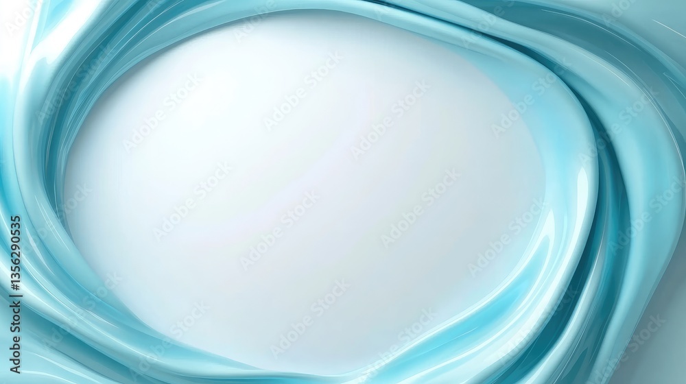 Abstract swirls, light blue, circular frame, studio Abstract swirls, light blue, circular frame, studio