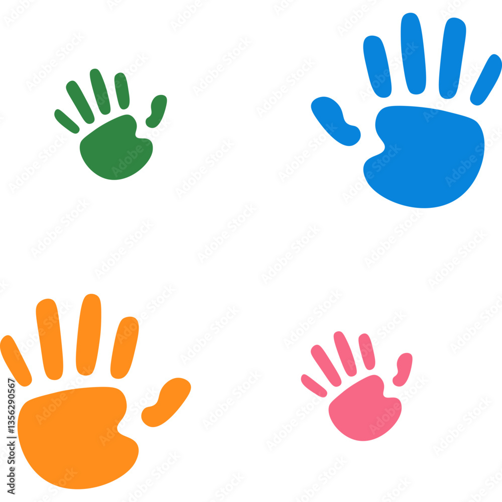 Fototapeta premium Playful Kids Hand Print Paint