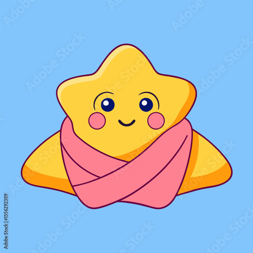 A smiling baby boy in a blue diaper plays with a funny yellow toy duck