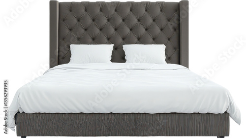 Wallpaper Mural bed with pillows, isolated Torontodigital.ca