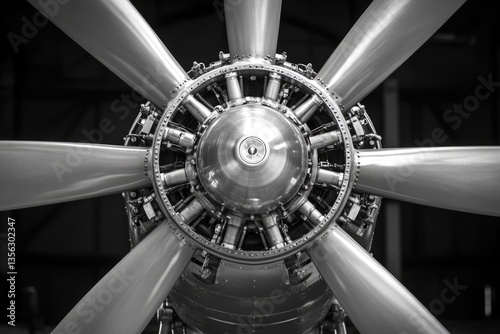 A close-up view of a plane propeller, great for aviation or travel themes