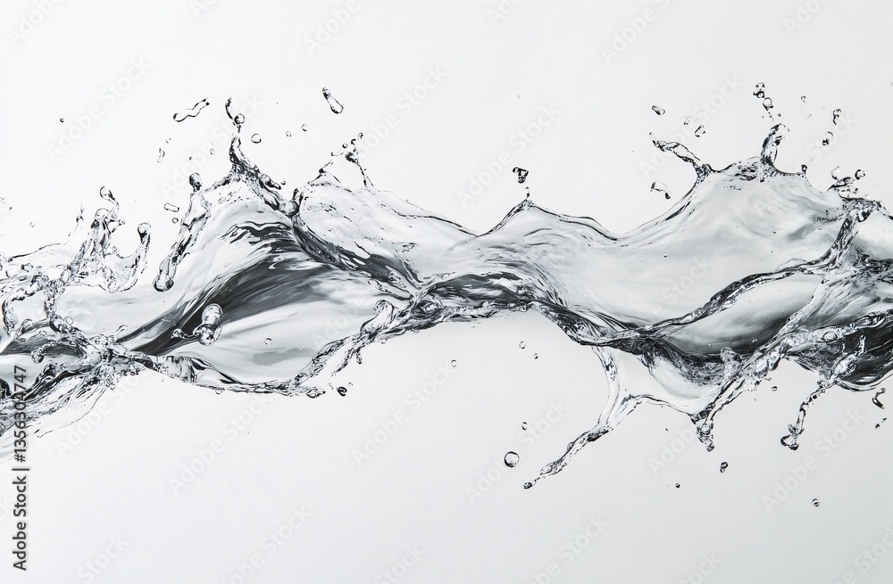 Liquid Dynamics: The fluid and dynamic essence of water takes center stage, captured in a high-speed freeze-frame that showcases the intricate beauty of its form.