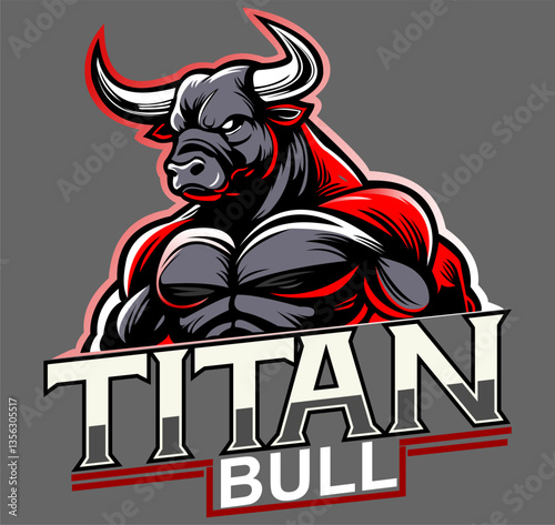 Fierce Titan Bull Vector - Strong and Bold Sports Logo