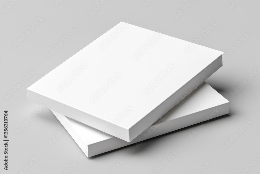 High-Quality Photograph of Two Blank Products Stacked on a Neutral Background for Creative Use High-Quality Photograph of Two Blank Products Stacked on a Neutral Background for Creative Use