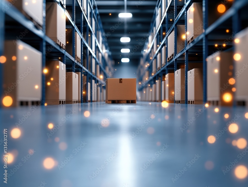 Obraz premium Warehouse with boxes and pallets