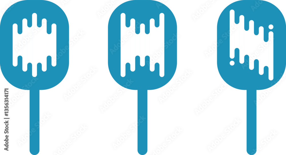 Obraz premium sweet ice cream with little streaks. Ice cream melts, simple icons of delicious ice cream