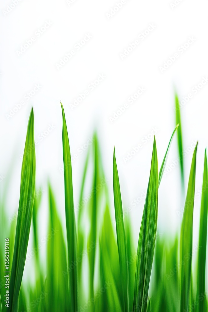 Fototapeta premium Fresh green grass close-up, vibrant nature background, spring growth, Earth Day inspiration, sustainable living, healthy ecosystem, gardening, natural beauty.