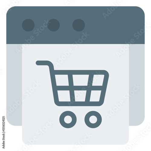 Shopping Cart Icon Design. Flat icon