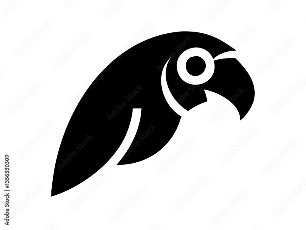 Fototapeta premium Solid black background perfect for presentations This is a completely black image parrot logo .