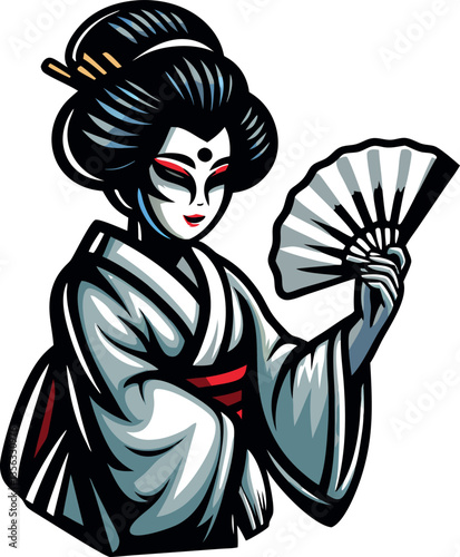 una donna vestita come una geisha giapponese 012