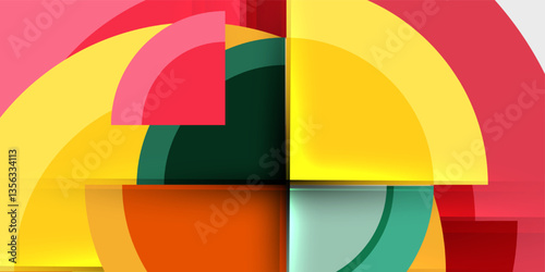 Techno circles and semi circles. Vector Illustration For Wallpaper, Banner, Background, Card, Book Illustration, landing page