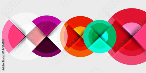 Target circle geometric abstract shapes. Vector Illustration For Wallpaper, Banner, Background, Card, Book Illustration, landing page
