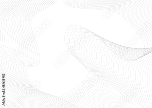 Circle with wave line pattern flowing background in concept of music, technology, ai, futuristic