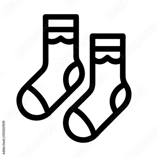 Warm socks illustration in simple line art style  