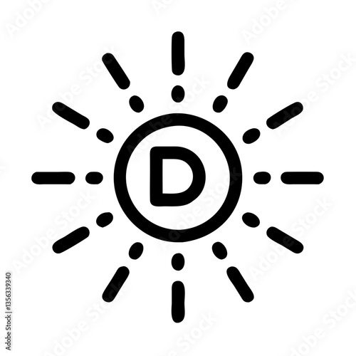 Vitamin D Symbol Representing Sunshine and Health  