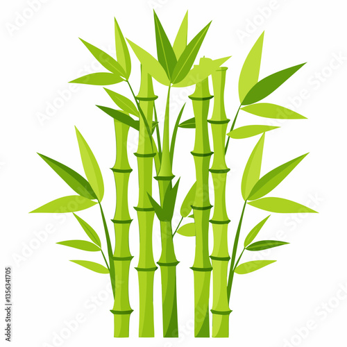lush bamboo stalks with delicate green leaves