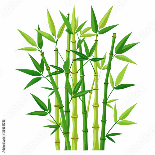 lush bamboo stalks with delicate green leaves