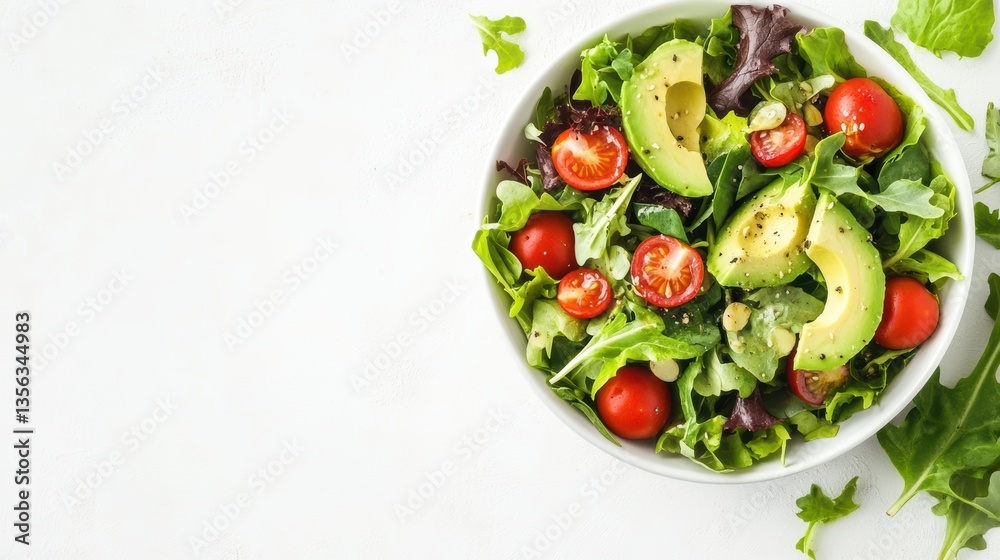 Fresh healthy salad with avocado and cherry tomatoes Fresh healthy salad with avocado and cherry tomatoes