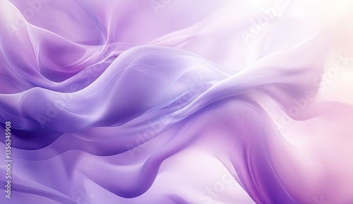 Flowing, ethereal fabric drapes in soft, gradient purples and whites