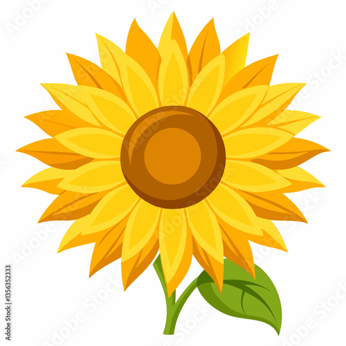 bright sunflower stalk with a wide golden bloom