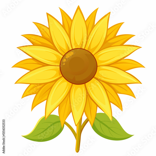 bright sunflower stalk with a wide golden bloom