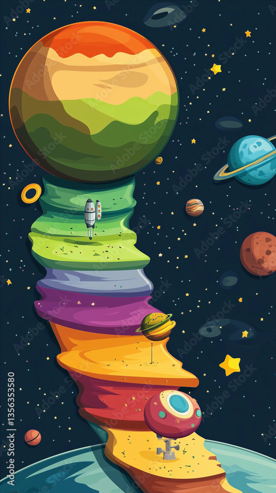Naklejka premium Vertical space background for mobile phones, ideal for web design.