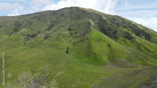 Vibrant Green Hills Captured from Above - Majestic Natural Scenery