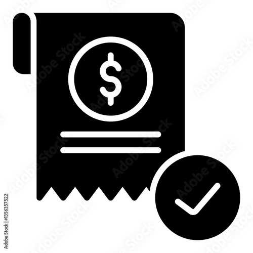 Payment Receipt Icon. Glyph Icon