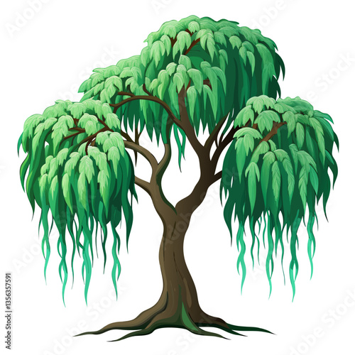 weeping fig tree with arching  drooping branches