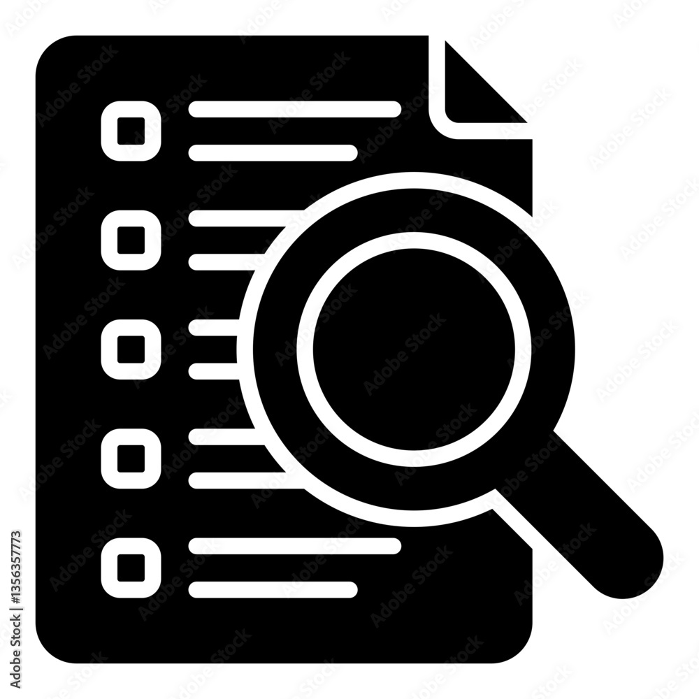 Document Search Icon. Glyph Icon Document Search Icon. Glyph Icon