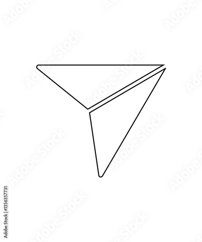 Send button icon with thin outline