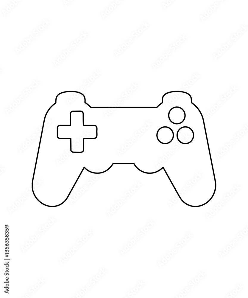 Joystick icon with thin outline Joystick icon with thin outline