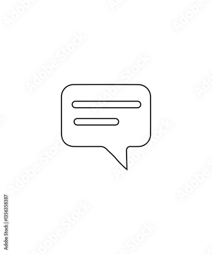 Bubble chat icon with thin outline