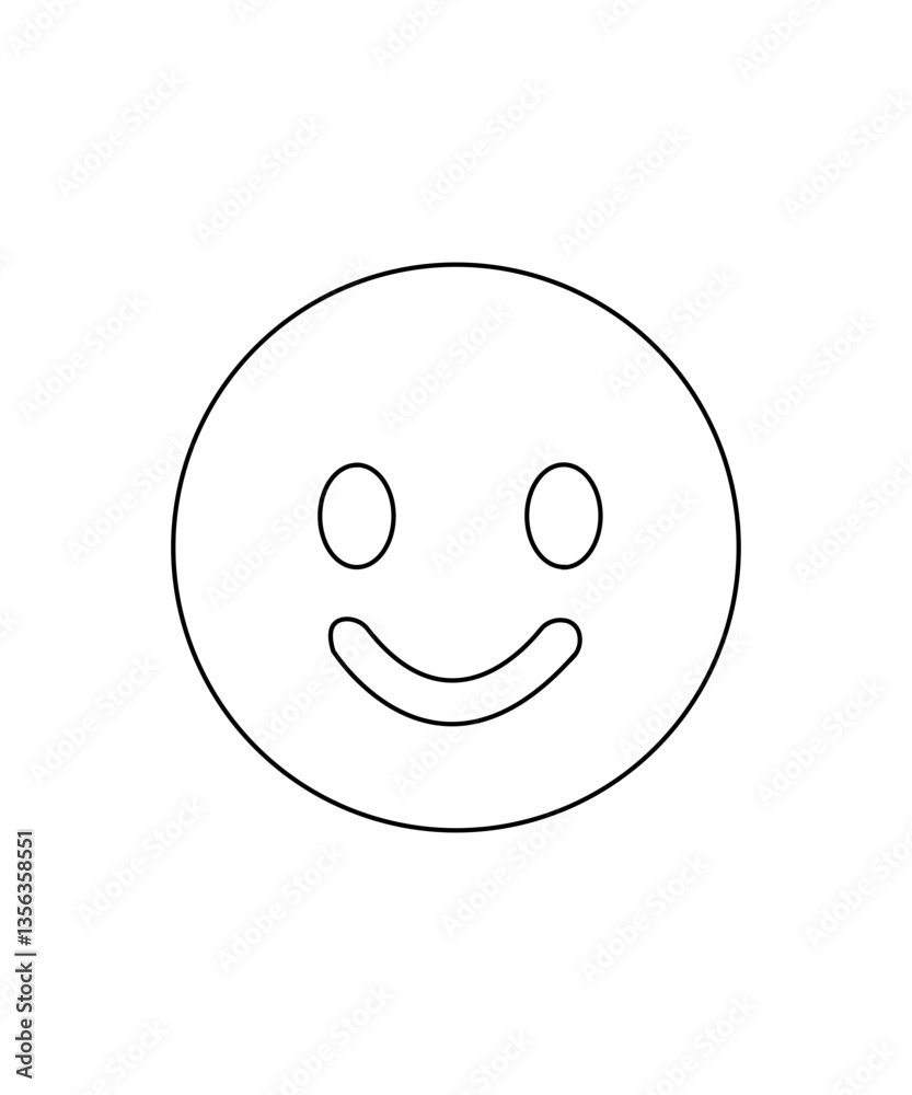 Obraz premium smiley face icon with thin outline