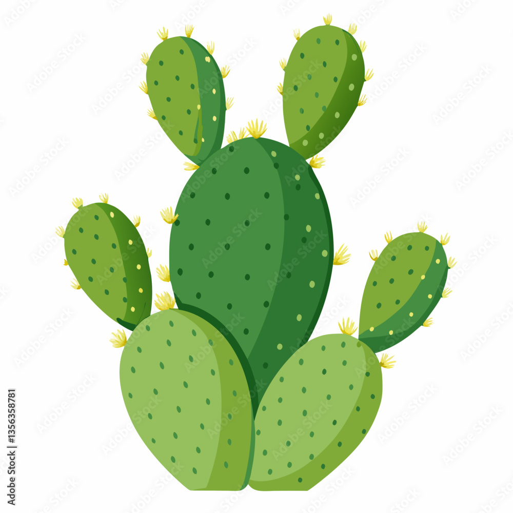 prickly pear cactus with flat spiny pads prickly pear cactus with flat spiny pads