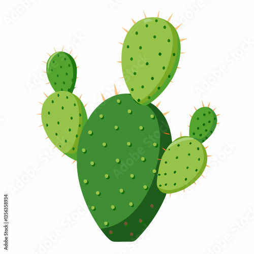 prickly pear cactus with flat  spiny pads