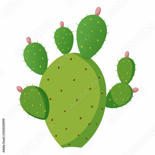 prickly pear cactus with flat  spiny pads