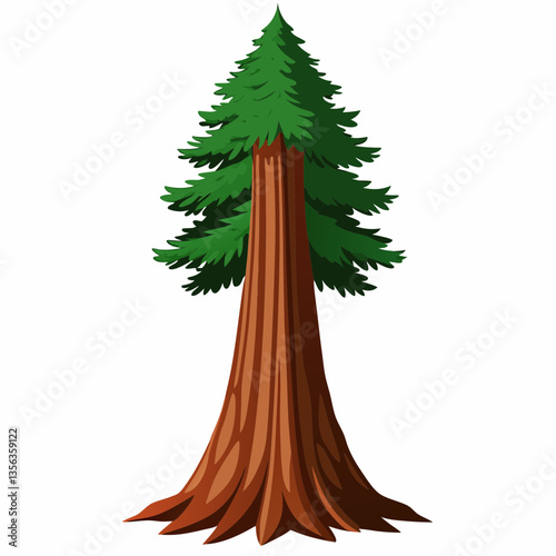 towering redwood tree with deeply grooved bark