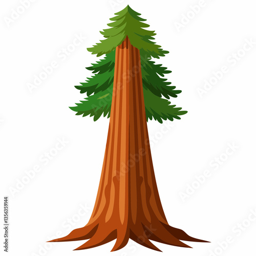 towering redwood tree with deeply grooved bark