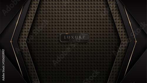 Black and gold abstract background with graphic pattern, perfect for business wallpaper theme, website. High-quality 1920 x 1080 size vector art, not AI-generated.