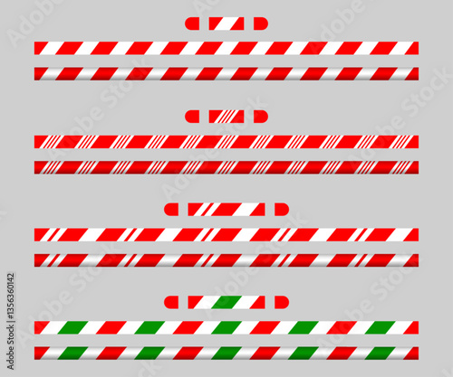 Brush strokes of Christmas candy canes
