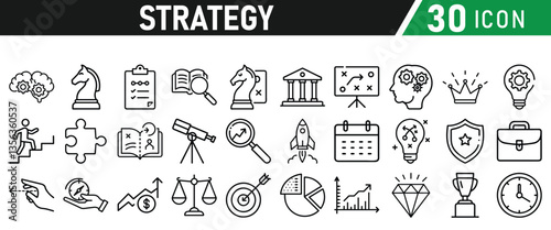 Strategy icons set