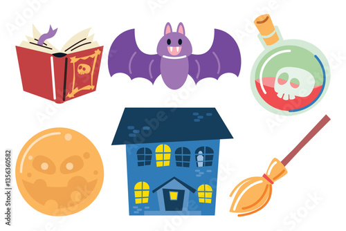 Cute Halloween Elements Vector Set