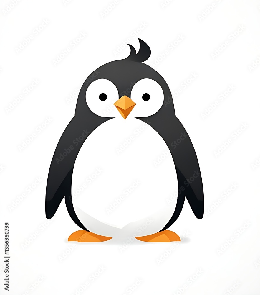 Naklejka premium penguin on a white background